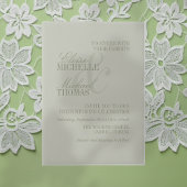 Modern Script Sage Green Formal Wedding Pergament Einladungen