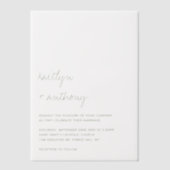 Modern Script Sage Green Minimalistic Wedding Pergament Einladungen (Vorderseite)