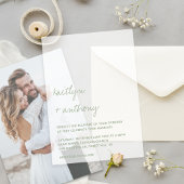 Modern Script Sage Green Minimalistic Wedding Pergament Einladungen