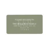 Modern Script Sage Green Monogram Wedding Adressaufkleber (Vorne)