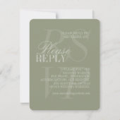Modern Script Sage Green QR Formal Wedding RSVP Karte (Vorderseite)