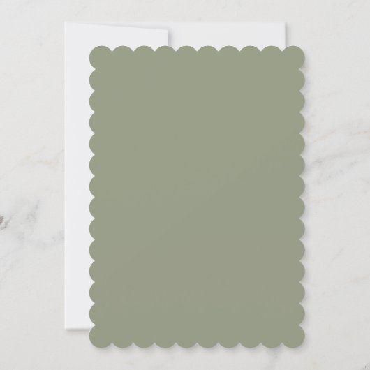 Modern Script Sage Green Wedding Photo Save The Date (Rückseite)