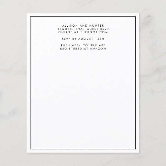 Modern Script Save the Date (Rückseite)