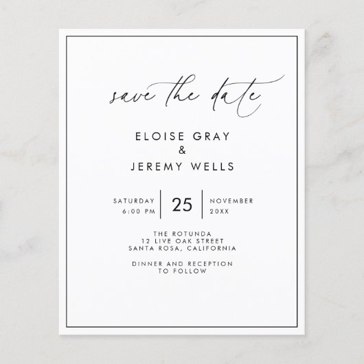Modern Script Save the Date (Vorderseite)