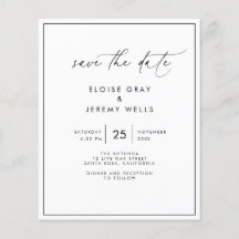 Modern Script Save the Date