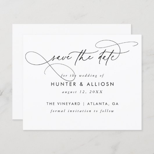 Modern Script Save the Date (Vorne/Hinten)