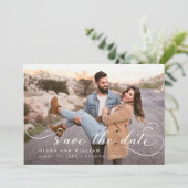 Modern Script Save the Date Card - Benutzerdefinie Einladung (Stehend Vorderseite)
