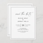 Modern Script Save the Date Einladung (Vorne/Hinten)