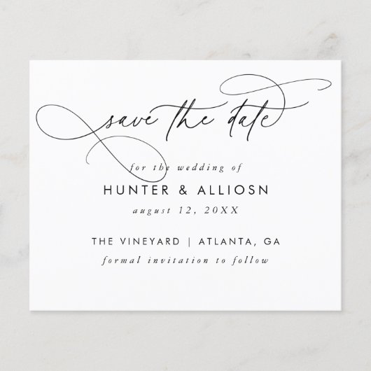 Modern Script Save the Date | Flyer Haushalt (Vorne)