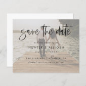 Modern Script Save the Date | Flyer Haushalt (Vorne/Hinten)