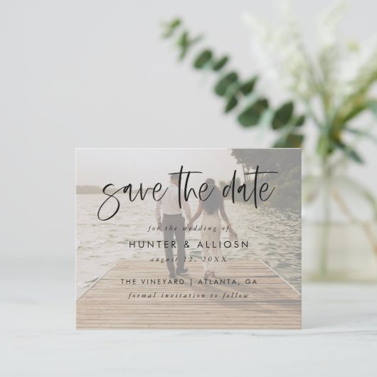 Modern Script Save the Date | Flyer Haushalt (Stehend Vorderseite)