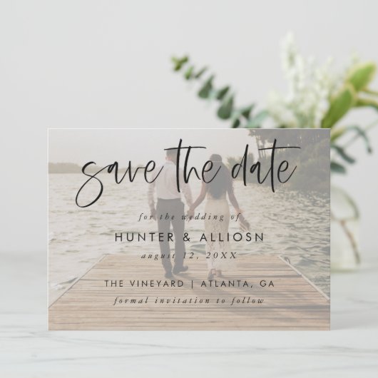 Modern Script Save the Date | Flyer Haushalt Einladung (Stehend Vorderseite)