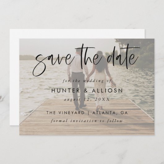 Modern Script Save the Date | Flyer Haushalt Einladung (Vorne/Hinten)