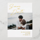 Modern Script Save the Date Foil Einladung (Vorderseite)