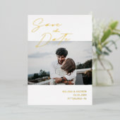 Modern Script Save the Date Foil Einladung (Stehend vorne)