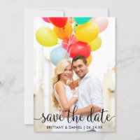 Modern Script Save the Date Fotokarte