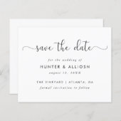 Modern Script Save the Date | Haushalt (Vorne/Hinten)