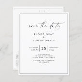 Modern Script Save the Date Post Card (Vorne/Hinten)