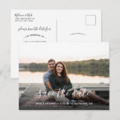 Modern Script Save the Date Postcard Postkarte (Vorne/Hinten)