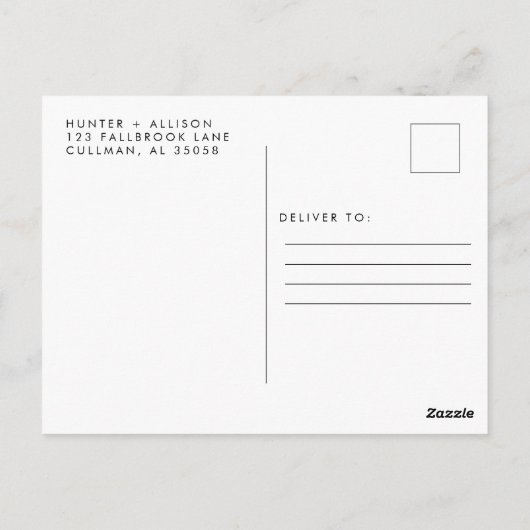 Modern Script Save the Date Postkarte (Rückseite)