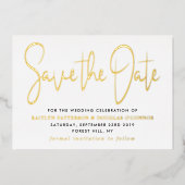 Modern Script Save the Date Real Folieneinladung (Vorderseite)