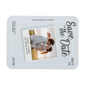 Modern Script Save the Date Retro Photo Wedding Magnet (Horizontal)
