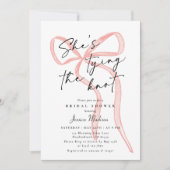Modern Script Schriftart Big Pink Bow Brautparty Einladung (Vorderseite)