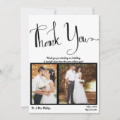 Modern Script Schwarz-weiß Foto Picture Danke Einladung (Vorderseite)