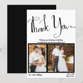 Modern Script Schwarz-weiß Foto Picture Danke Einladung