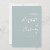 Modern Script Sea Glass Green Save the Date Ankündigung (Vorderseite)