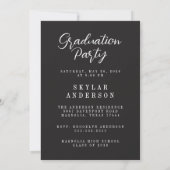 Modern Script Senior Photo Graduation Black Reel Einladung (Rückseite)