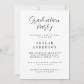 Modern Script Senior Photo Graduation  Einladung (Rückseite)