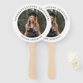 Modern Script Senior Photo Graduation  Fächer (Vorne und Hinten)