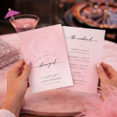 Modern Script Showgirl Blush Bachelorette Weekend  Einladung