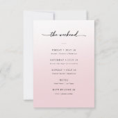 Modern Script Showgirl Blush Bachelorette Weekend  Einladung (Rückseite)