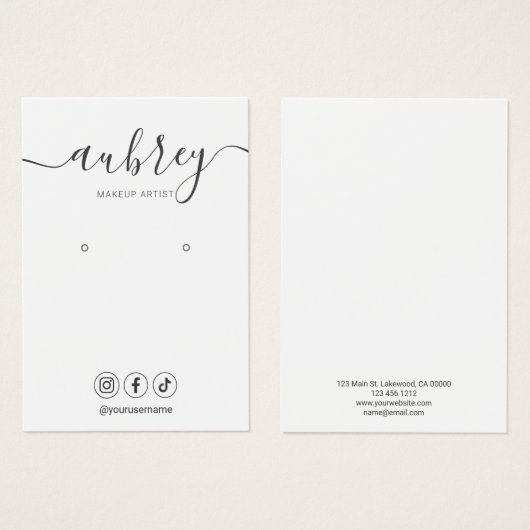 Modern Script Simple Earring Display (Vorne & Hinten)