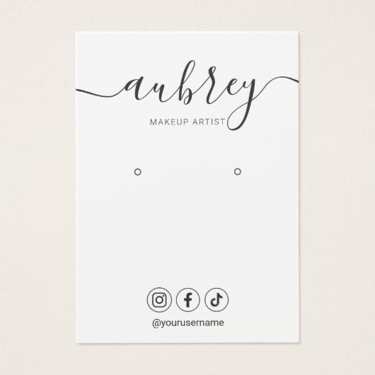 Modern Script Simple Earring Display (Vorderseite)