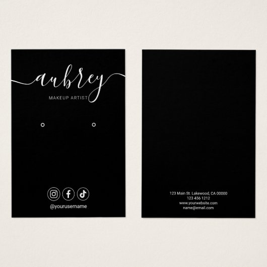 Modern Script Simple Earring Display (Vorne & Hinten)