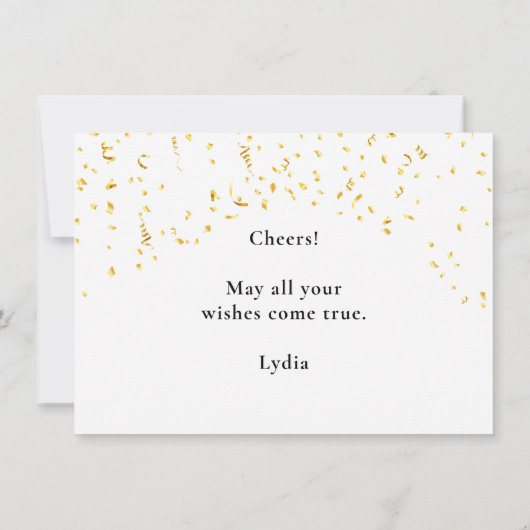 Modern Script Simple Happy Birthday Note Card (Rückseite)