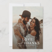 Modern Script Simple Wedding Foto Dankeskarte (Vorderseite)