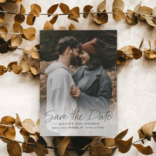 Modern Script Simple Wedding Foto Save The Date