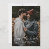 Modern Script Simple Wedding Foto Save The Date (Vorderseite)