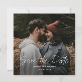 Modern Script Simple Wedding Foto Save The Date