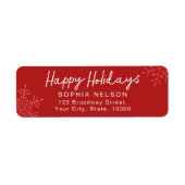 Modern Script Snowflakes Holidays Return Address (Vorne)