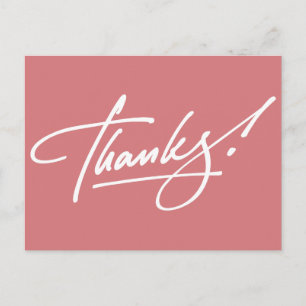 Modern Script Strawberry Ice Danke Karte