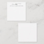 Modern Script Swash Monogram Couple Stationer Mitteilungskarte (Vorne/Hinten)