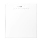 Modern Script Swash Monogram Couple Stationer Notizblock (Vorderseite)