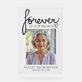 Modern Script Sympathy Photo Memorial Acrylschild