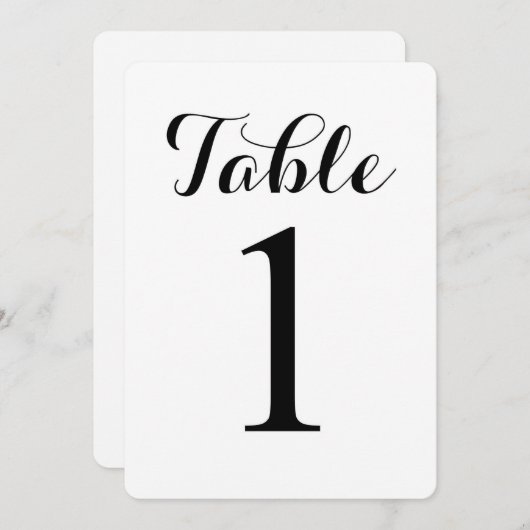 Modern Script Tabelle 1 | TISCHNUMMER (Vorne/Hinten)