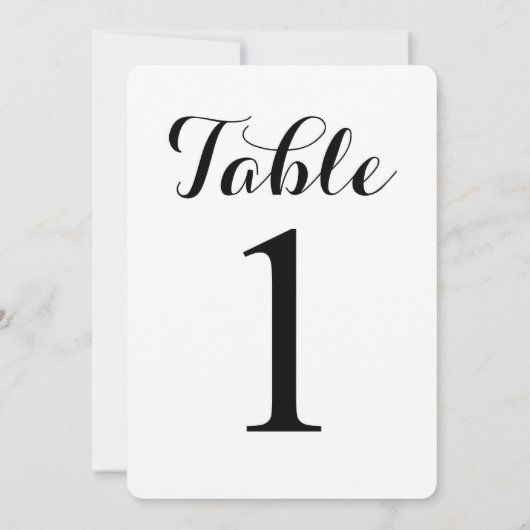 Modern Script Tabelle 1 | TISCHNUMMER (Rückseite)